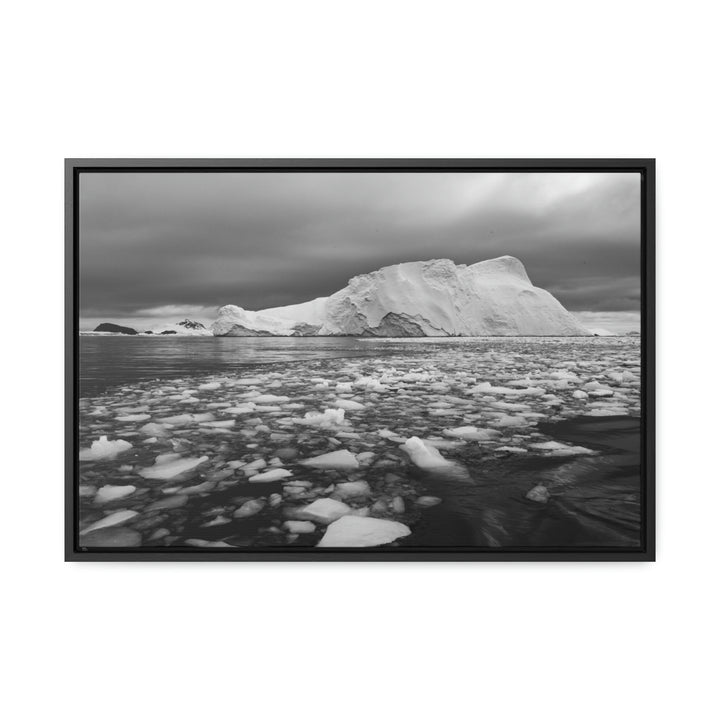 Lane of Ice In Black and White - Canvas with Frame