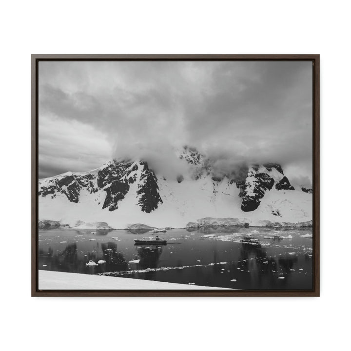 Peaceful Anchoring in Black and White - Canvas with Frame