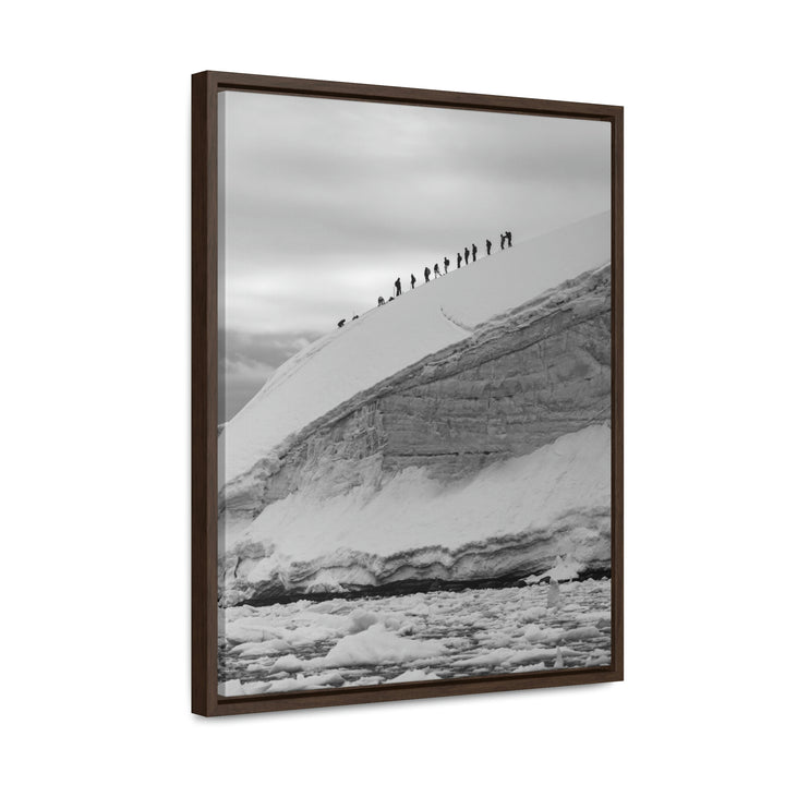 Preparing for the Climb in Black and White - Canvas with Frame