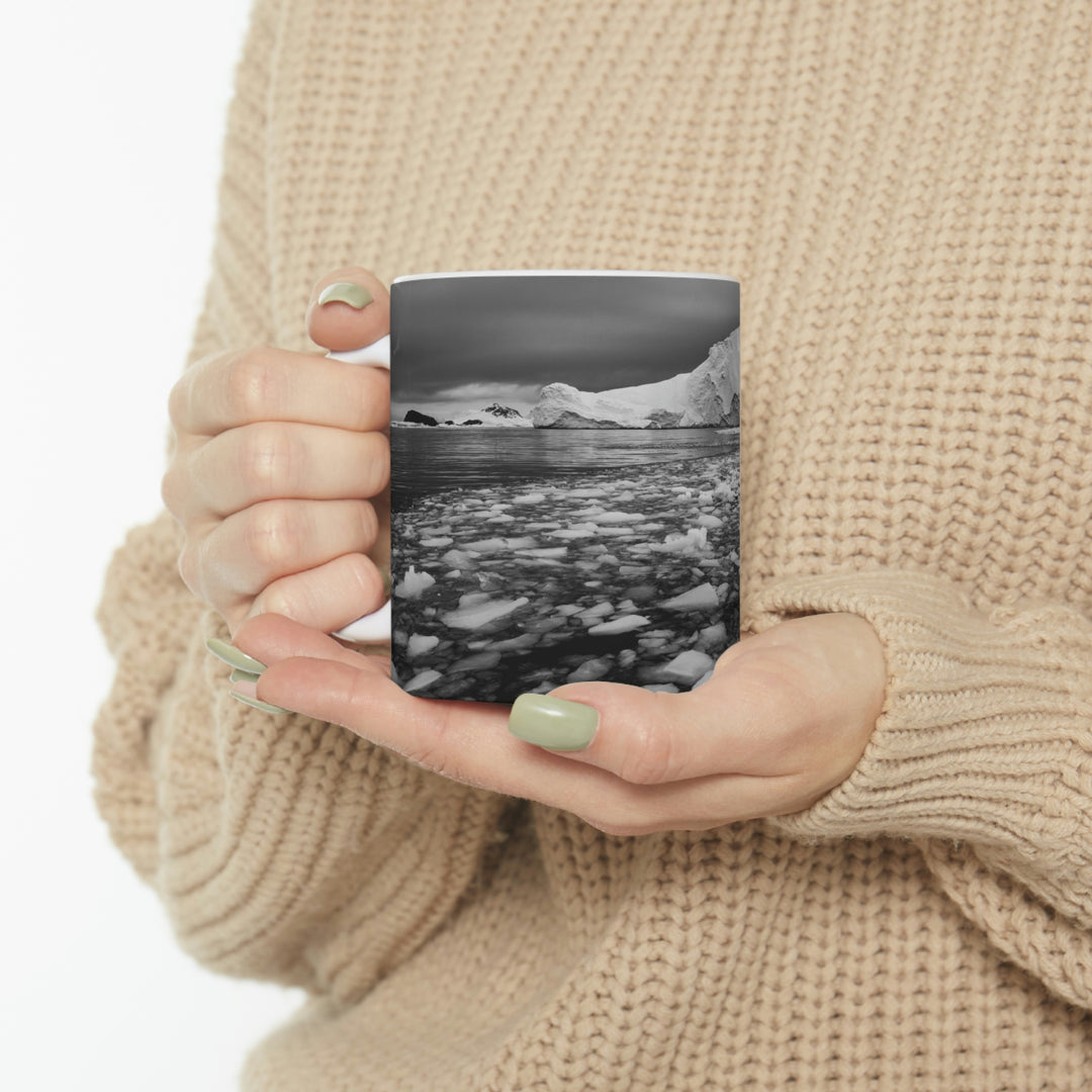 Lane of Ice In Black and White - Ceramic Mug 11oz