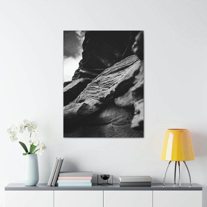 Layers of Rock in Black and White - Canvas