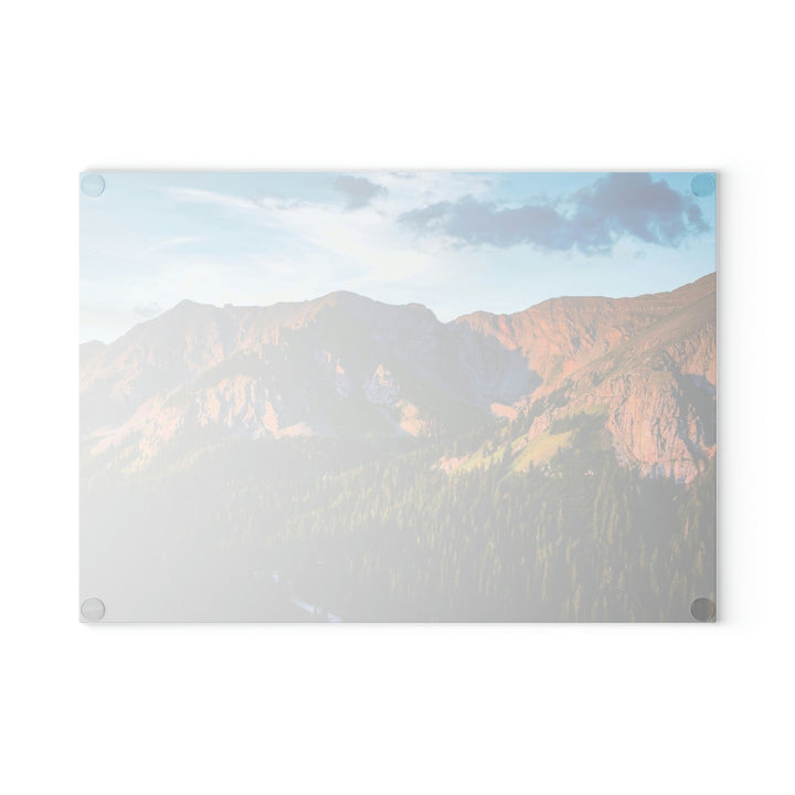 Fading Mountain Light - Glass Cutting Board - Visiting This World