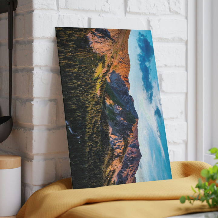 Fading Mountain Light - Glass Cutting Board - Visiting This World