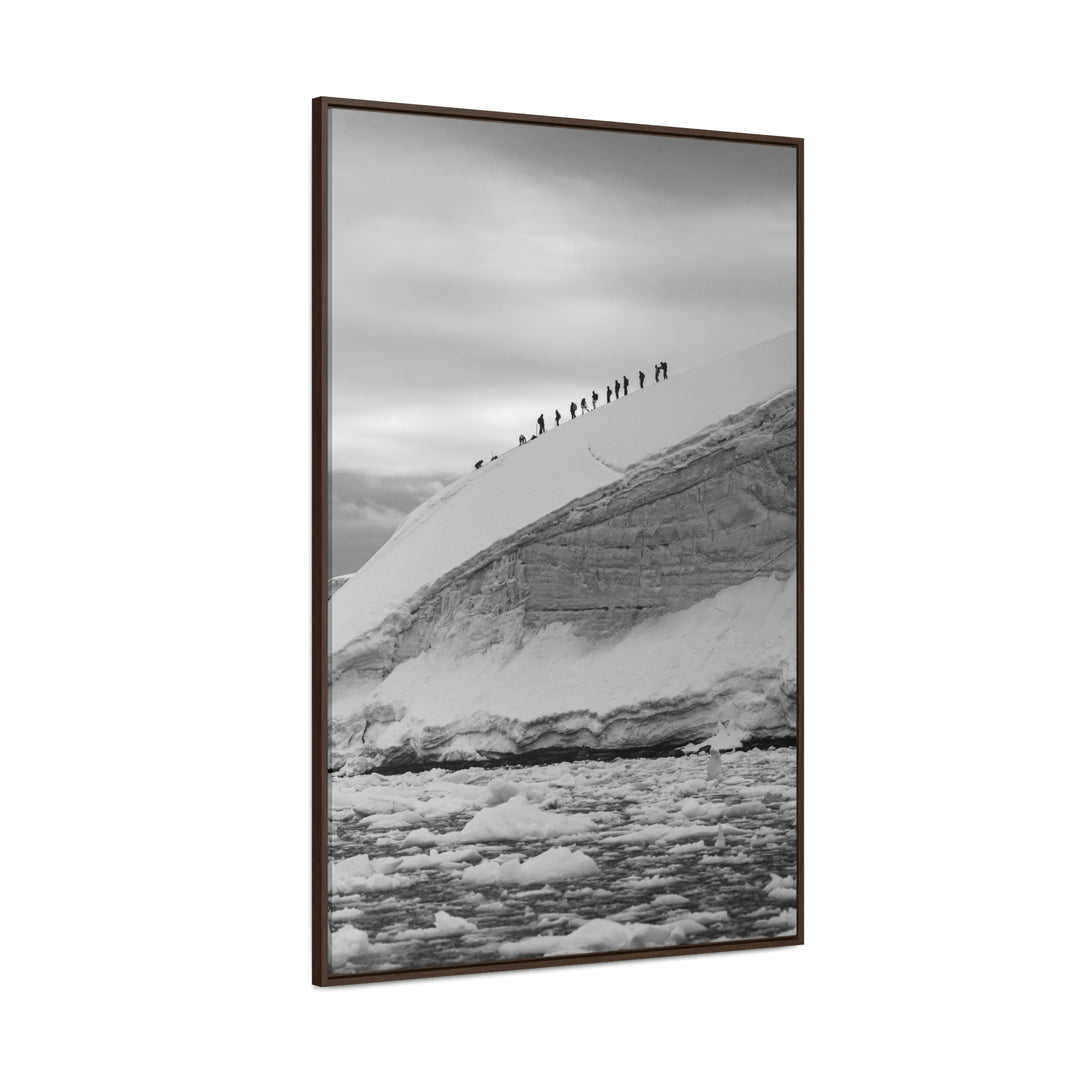 Preparing for the Climb in Black and White - Canvas with Frame