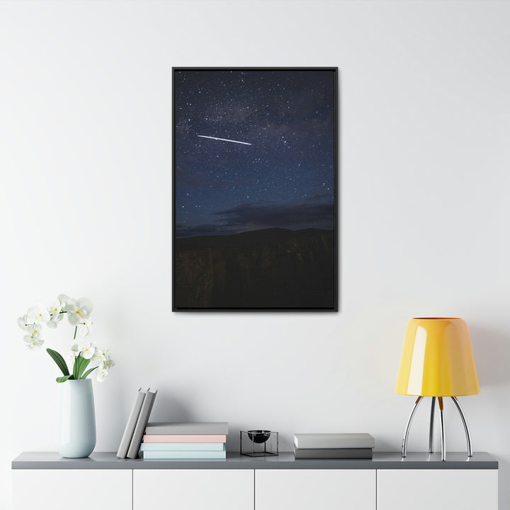 Starlink Above the Canyon - Canvas with Frame