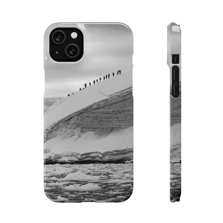 Preparing for the Climb in Black and White - Phone Case