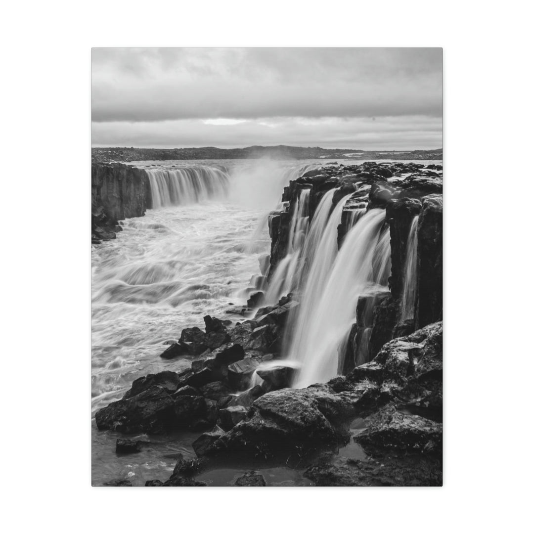 Selfoss in Black and White - Canvas