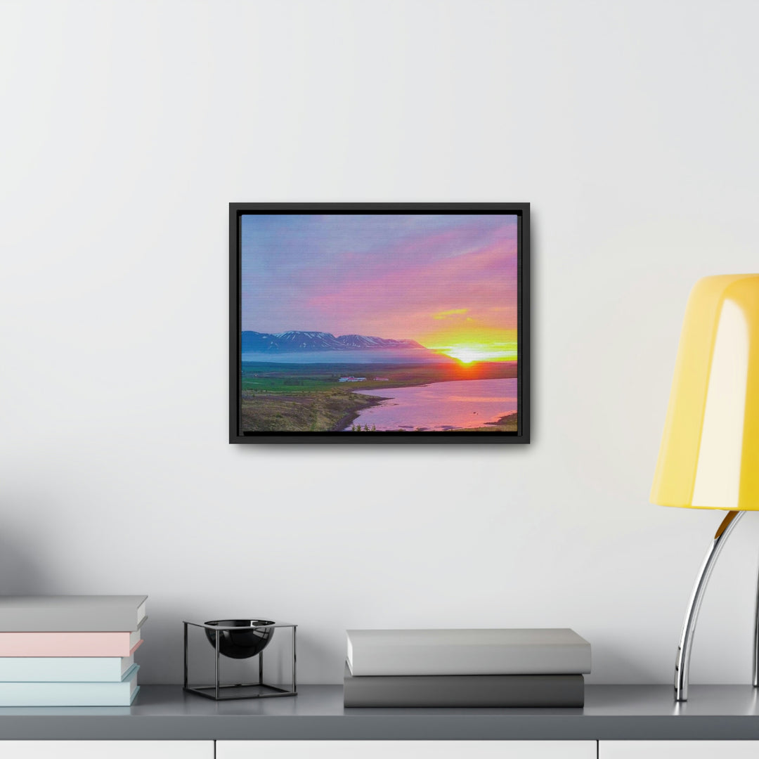 Sunset Over the Fjord Part 2 - Canvas with Frame