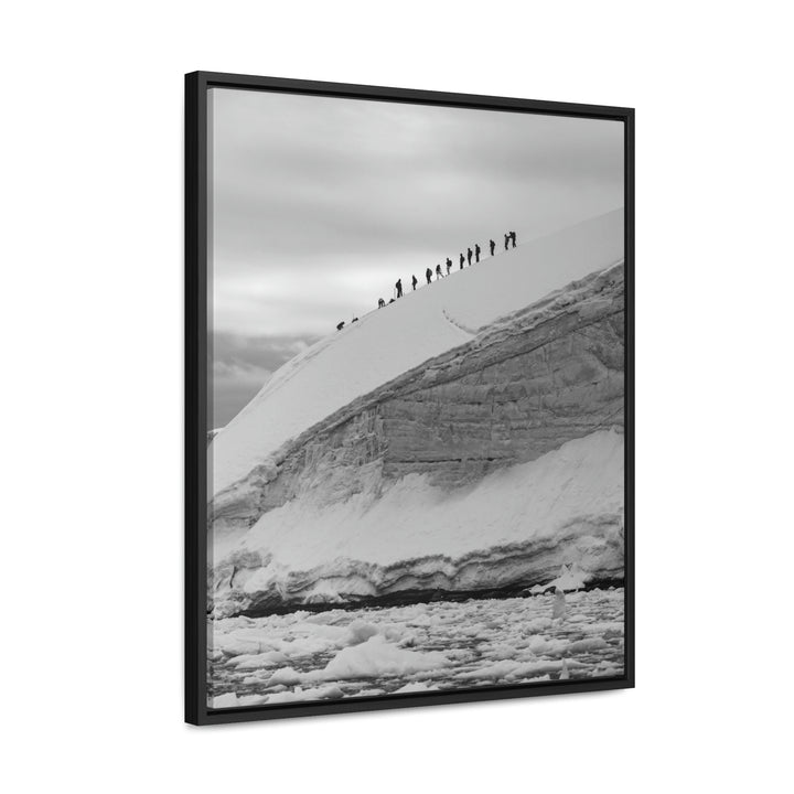 Preparing for the Climb in Black and White - Canvas with Frame