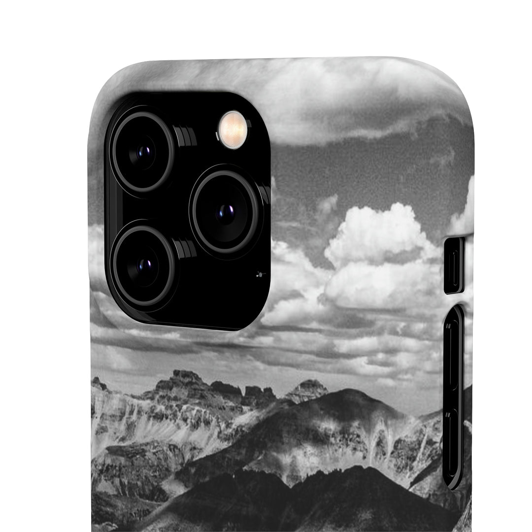 Imogene Pass From the Air in Black and White - Phone Case