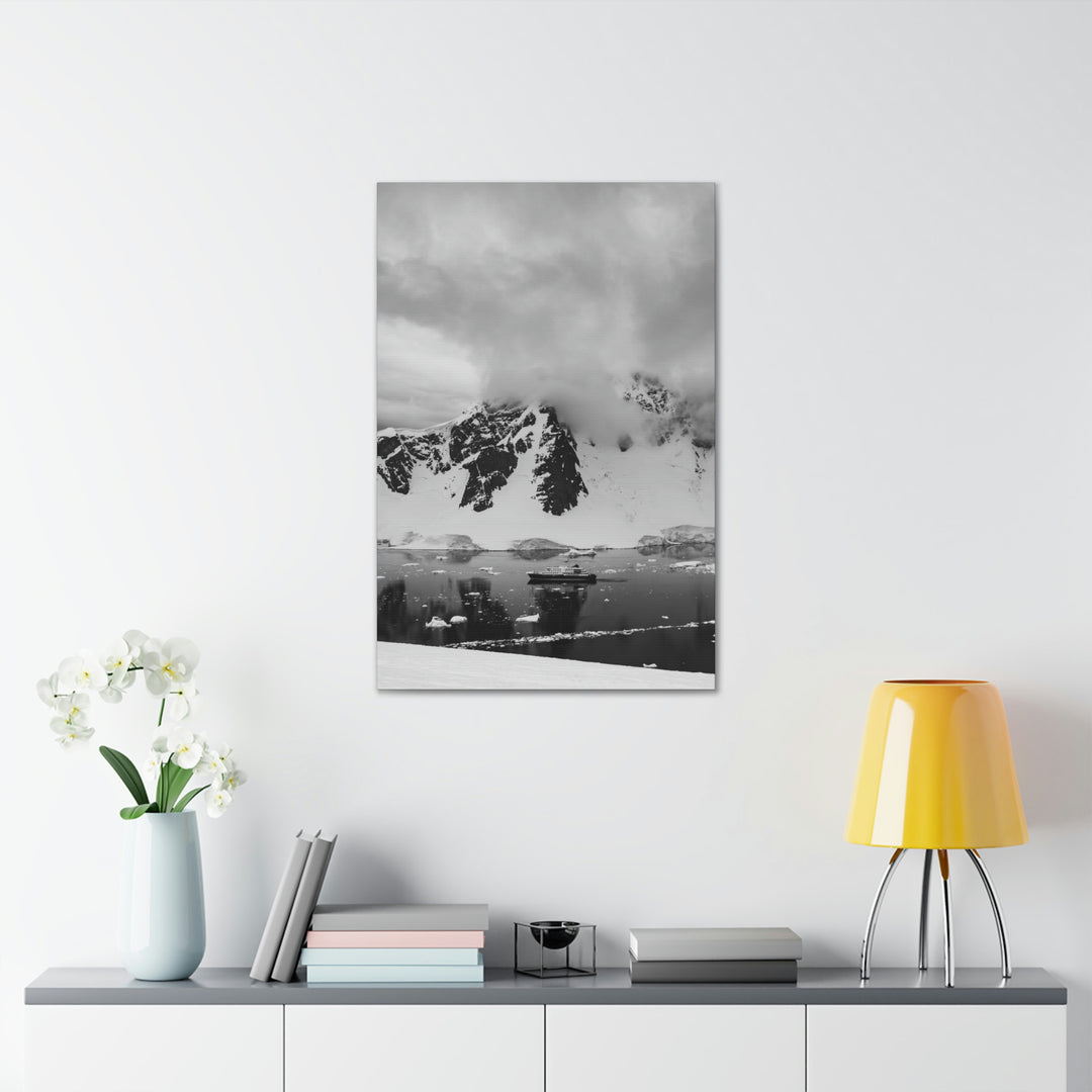 Peaceful Anchoring in Black and White - Canvas