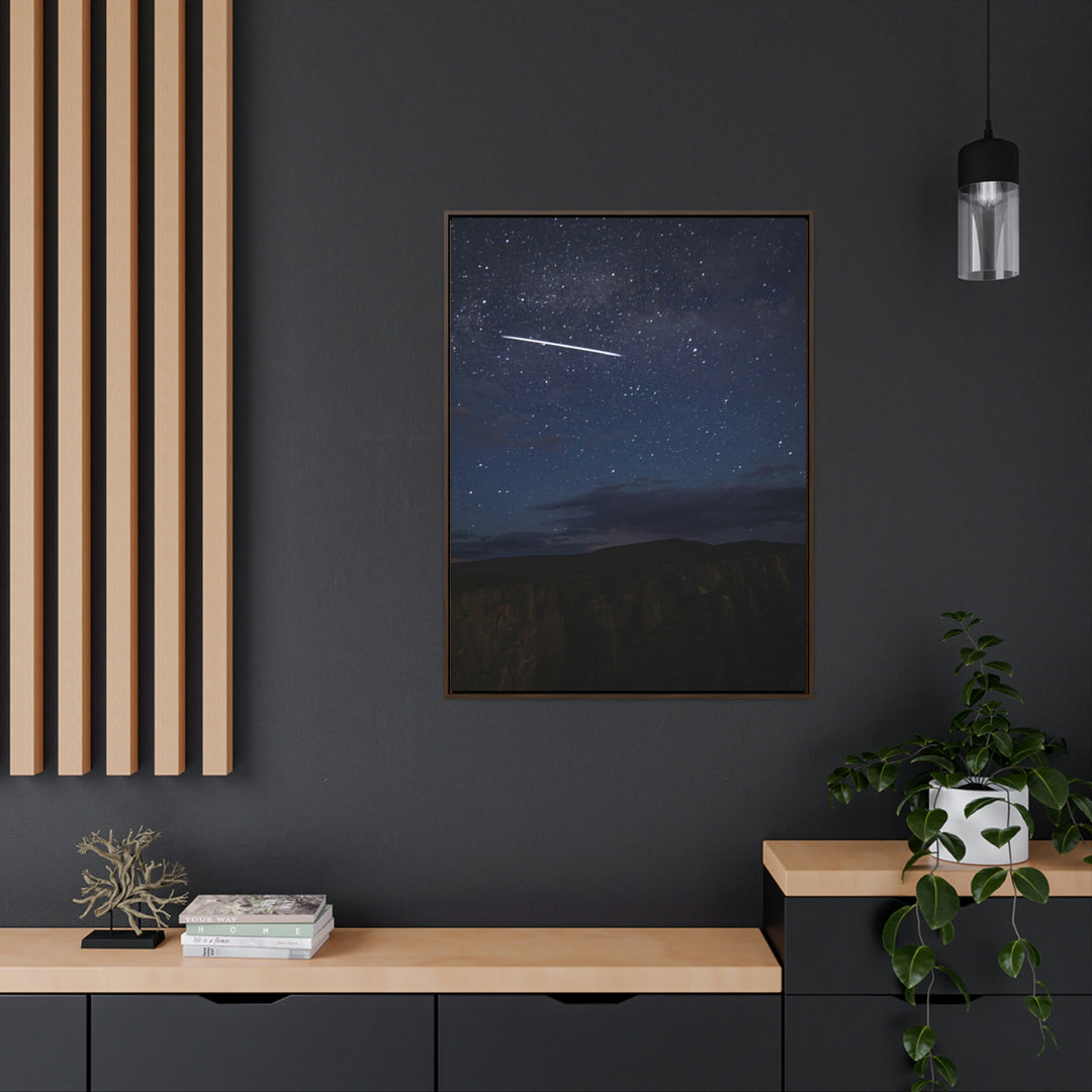 Starlink Above the Canyon - Canvas with Frame