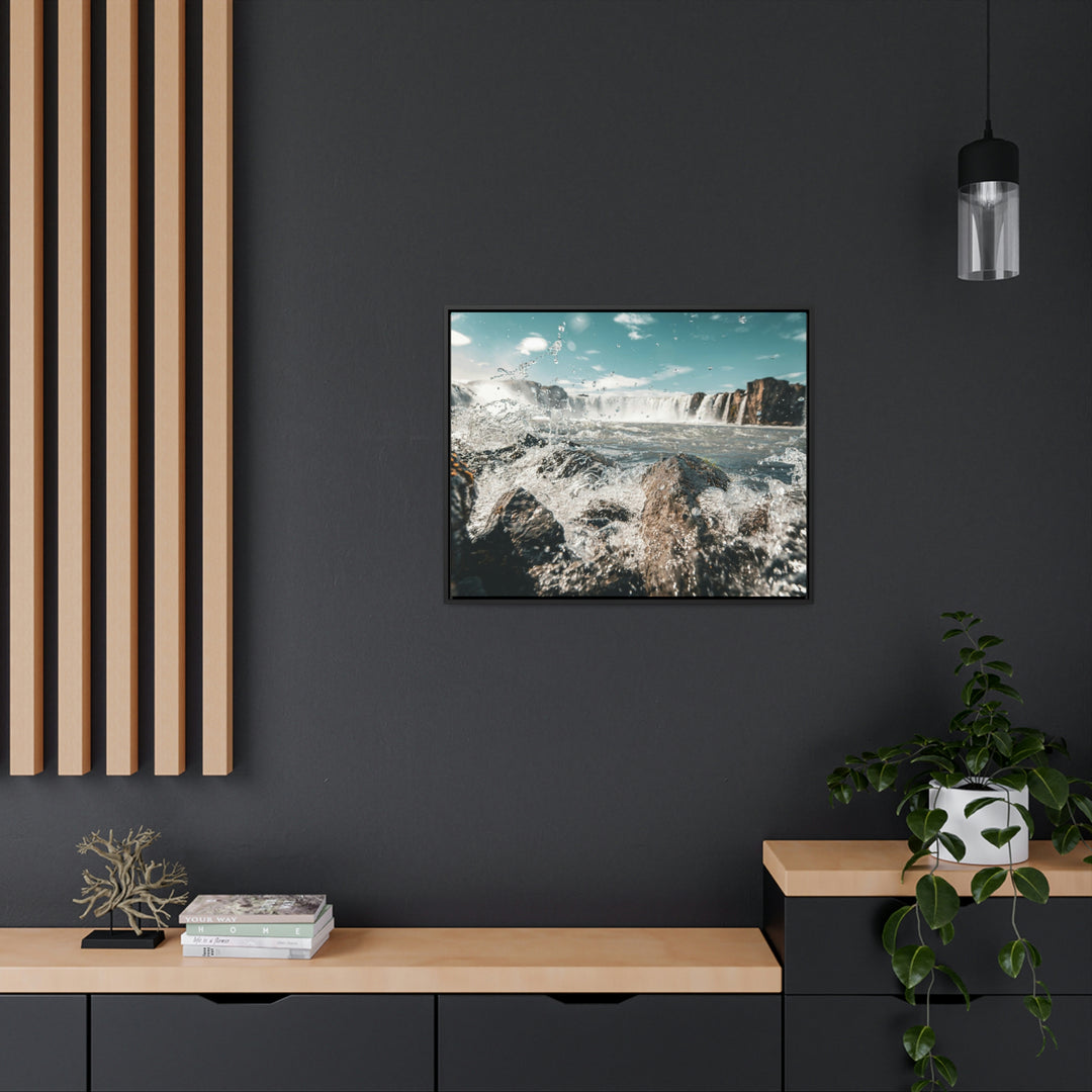 Goðafoss Splash - Canvas with Frame