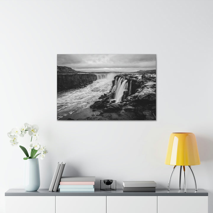 Selfoss in Black and White - Canvas