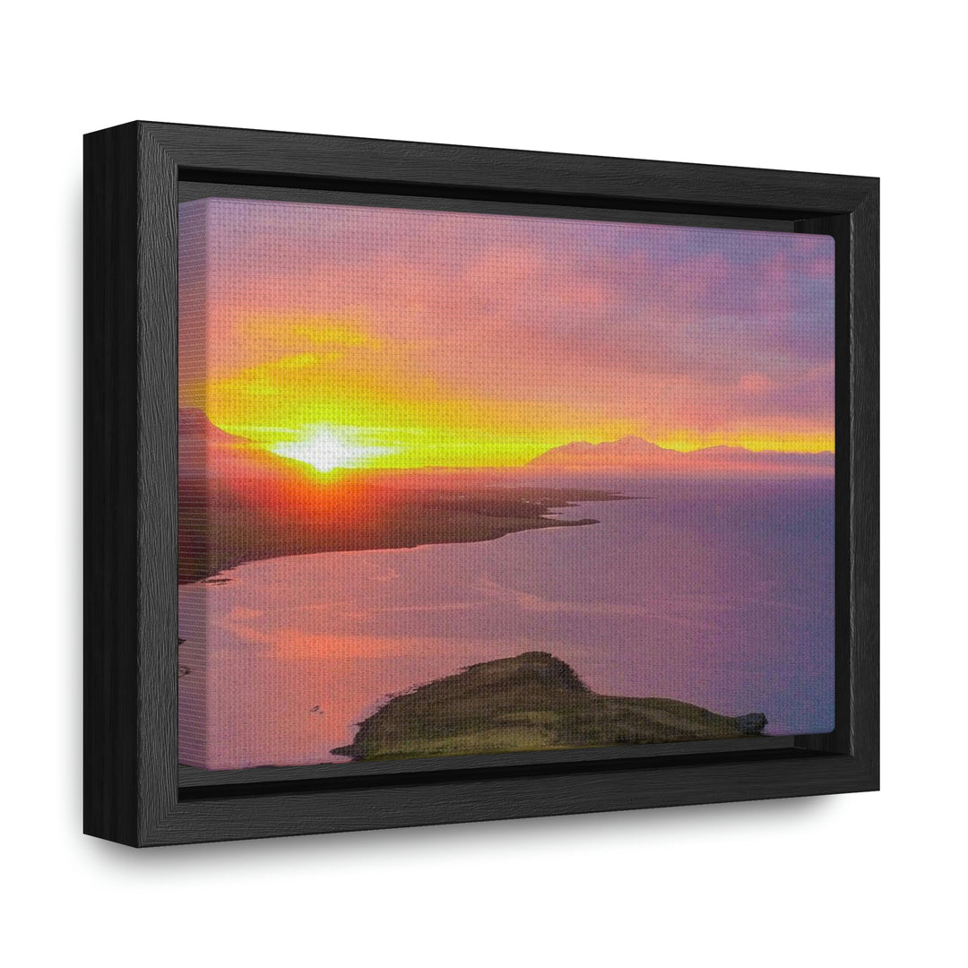 Sunset Over the Fjord Part 1 - Canvas with Frame