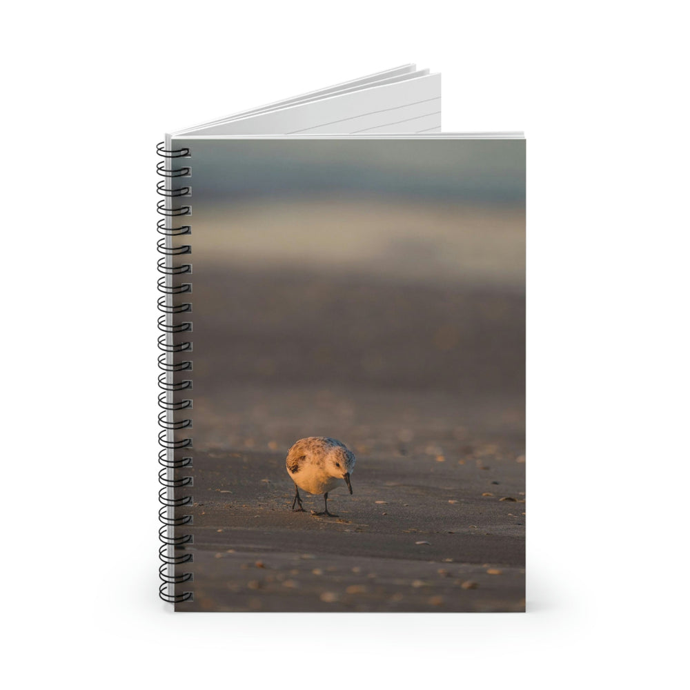 Feeding Sanderling - Spiral Ruled Line Notebook - Visiting This World