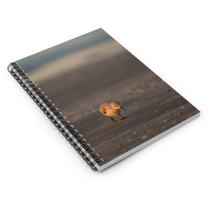 Feeding Sanderling - Spiral Ruled Line Notebook - Visiting This World