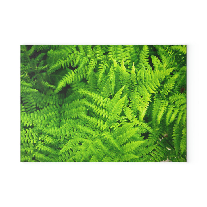 Ferns, Ferns, Ferns - Glass Cutting Board - Visiting This World