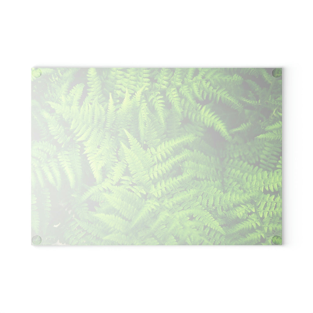 Ferns, Ferns, Ferns - Glass Cutting Board - Visiting This World