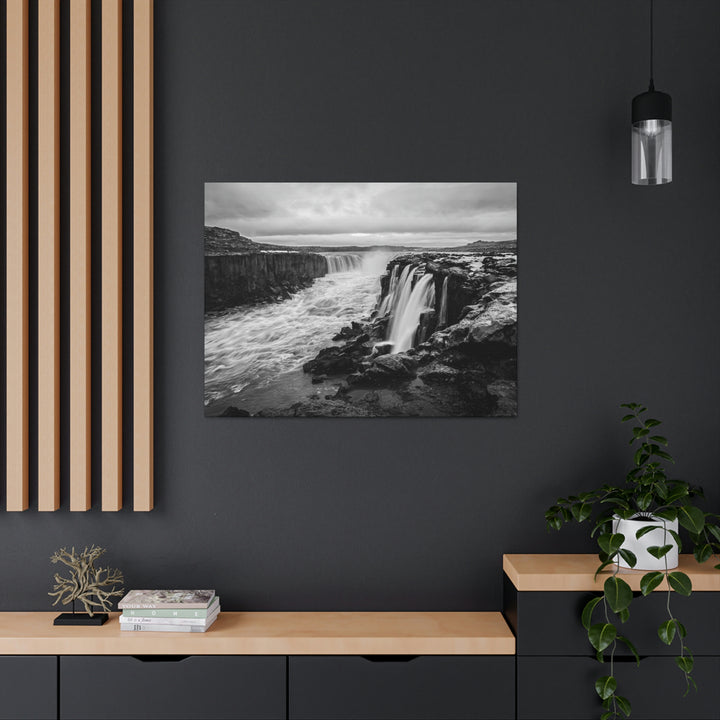 Selfoss in Black and White - Canvas