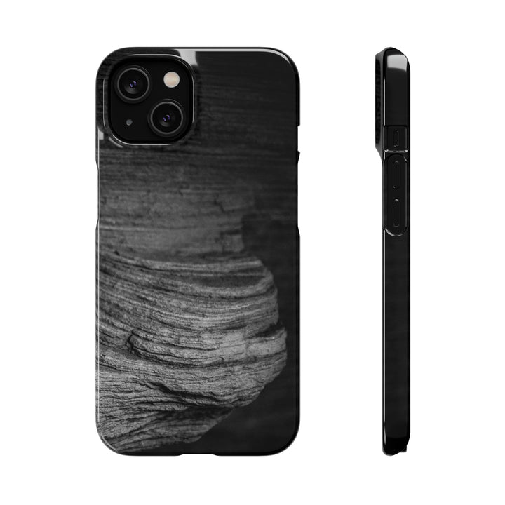 Sedimentary Rock Curves in Black and White - Phone Case