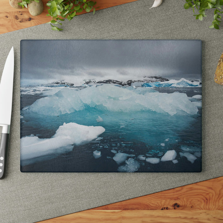 Floating Ice - Glass Cutting Board - Visiting This World