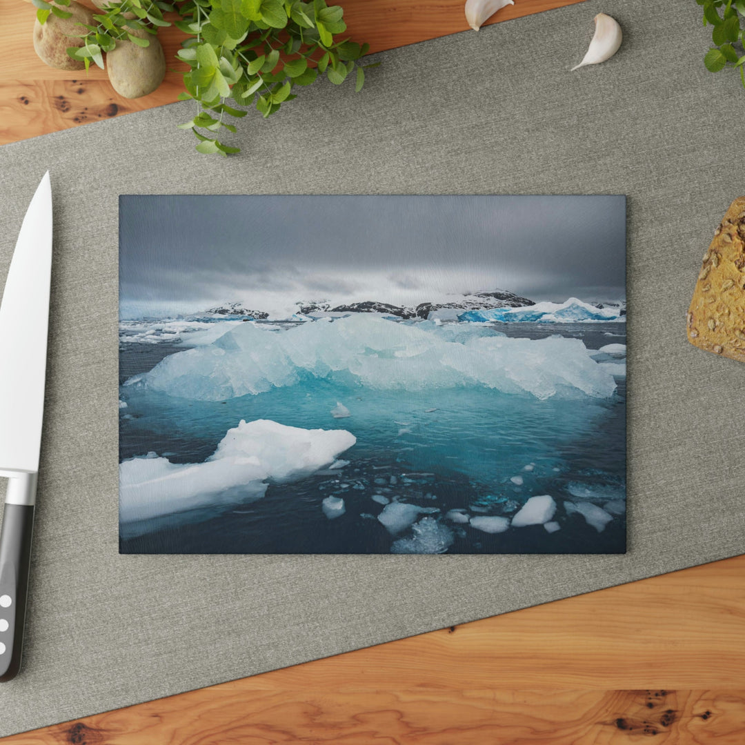 Floating Ice - Glass Cutting Board - Visiting This World