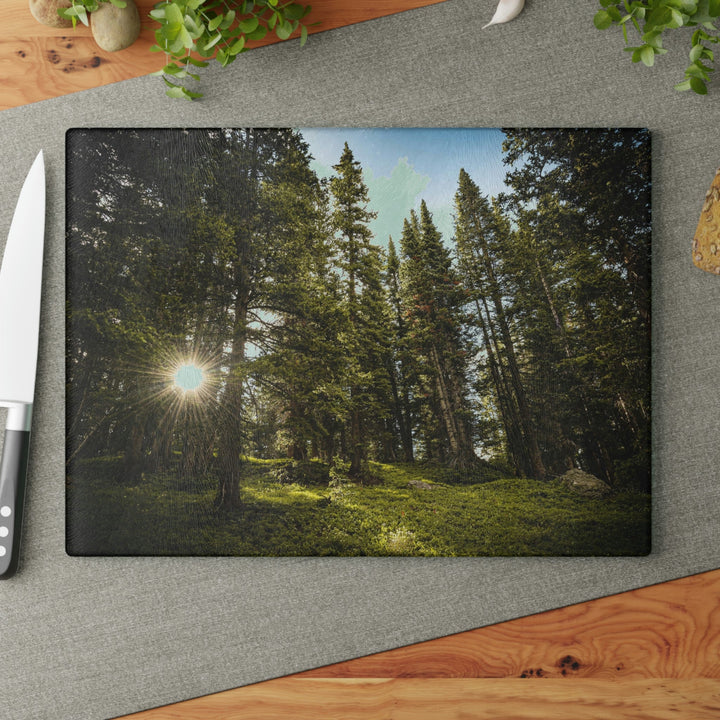 Forest Light - Glass Cutting Board - Visiting This World