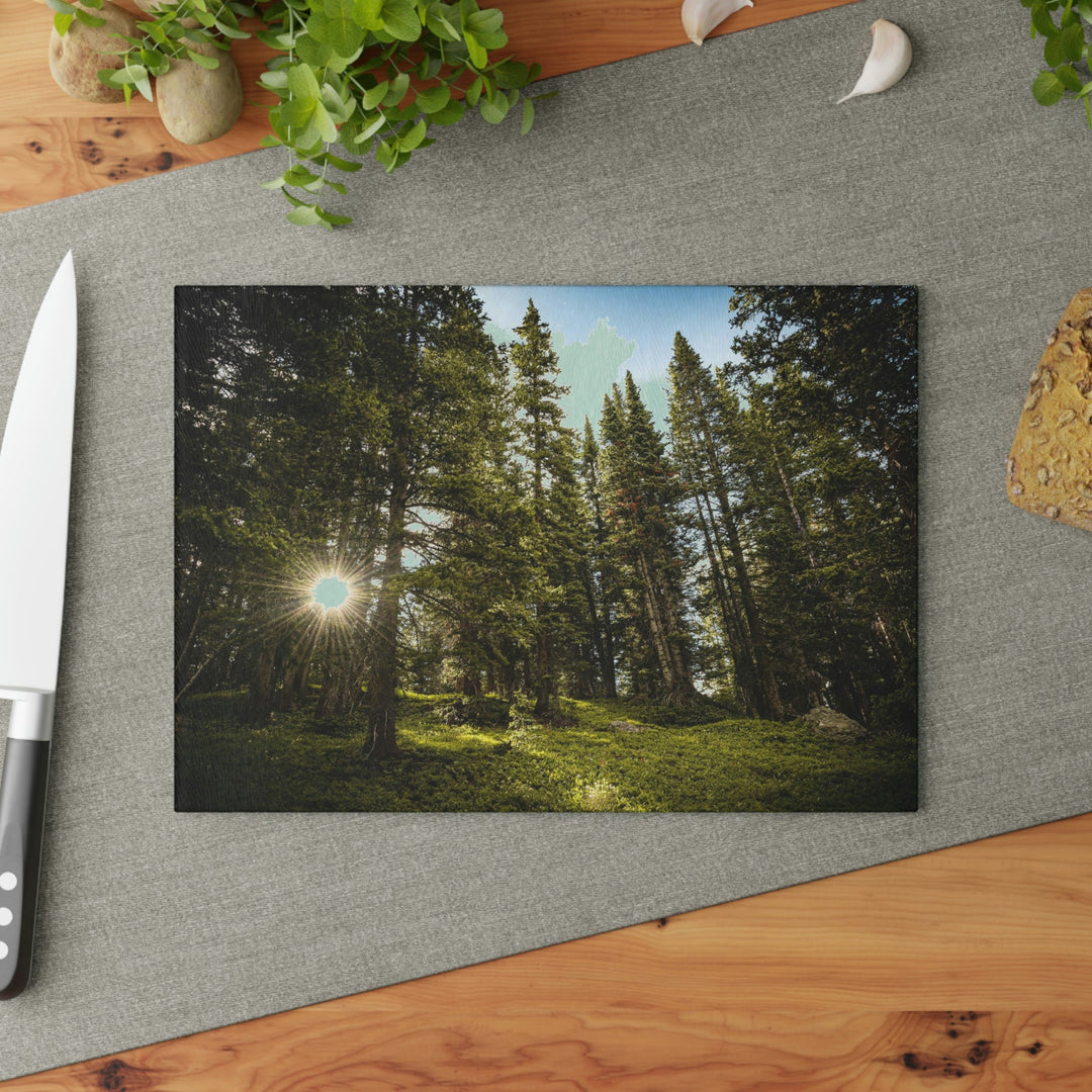 Forest Light - Glass Cutting Board - Visiting This World