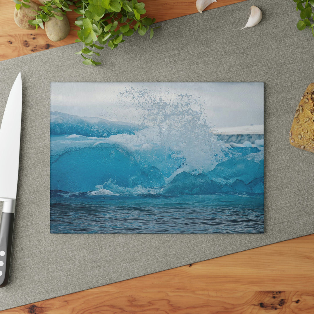 Freezing Splash - Glass Cutting Board - Visiting This World