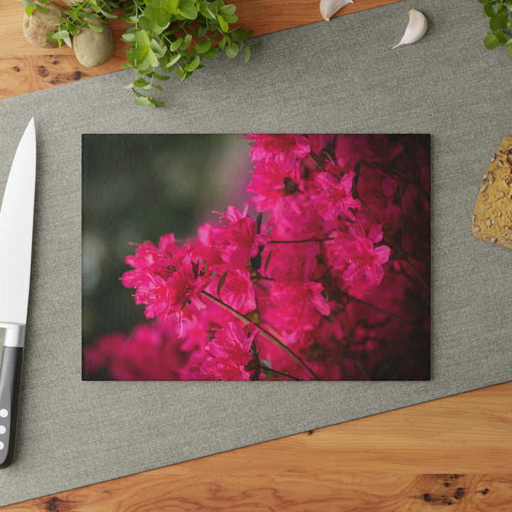 Full Bloom - Glass Cutting Board - Visiting This World