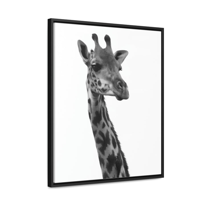 Giraffe Portrait in Black and White - Canvas With Frame - Visiting This World