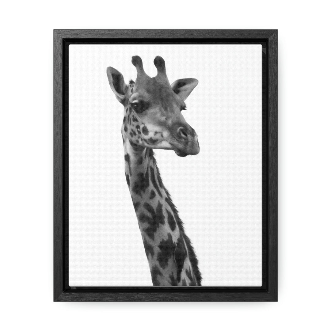 Giraffe Portrait in Black and White - Canvas With Frame - Visiting This World