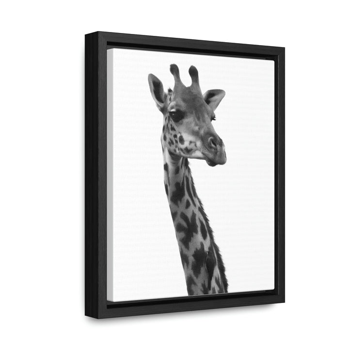 Giraffe Portrait in Black and White - Canvas With Frame - Visiting This World