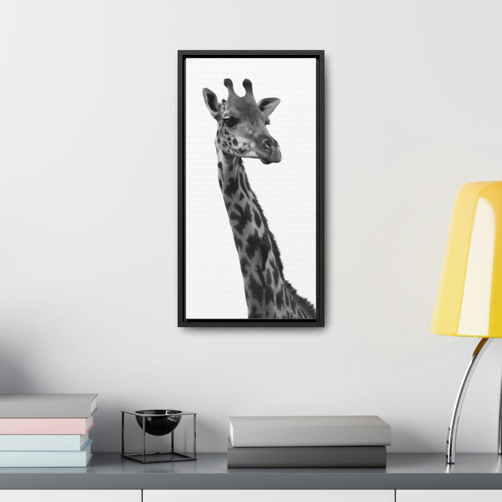 Giraffe Portrait in Black and White - Canvas With Frame - Visiting This World