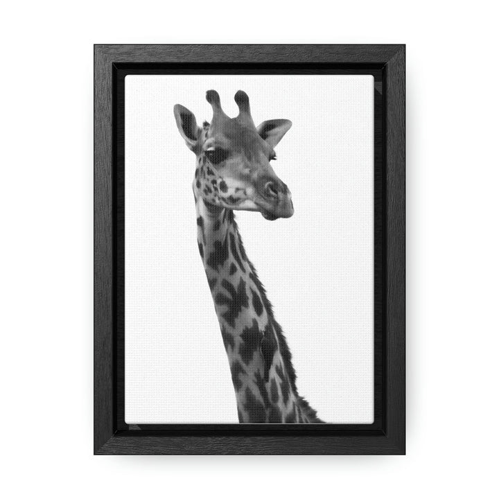 Giraffe Portrait in Black and White - Canvas With Frame - Visiting This World