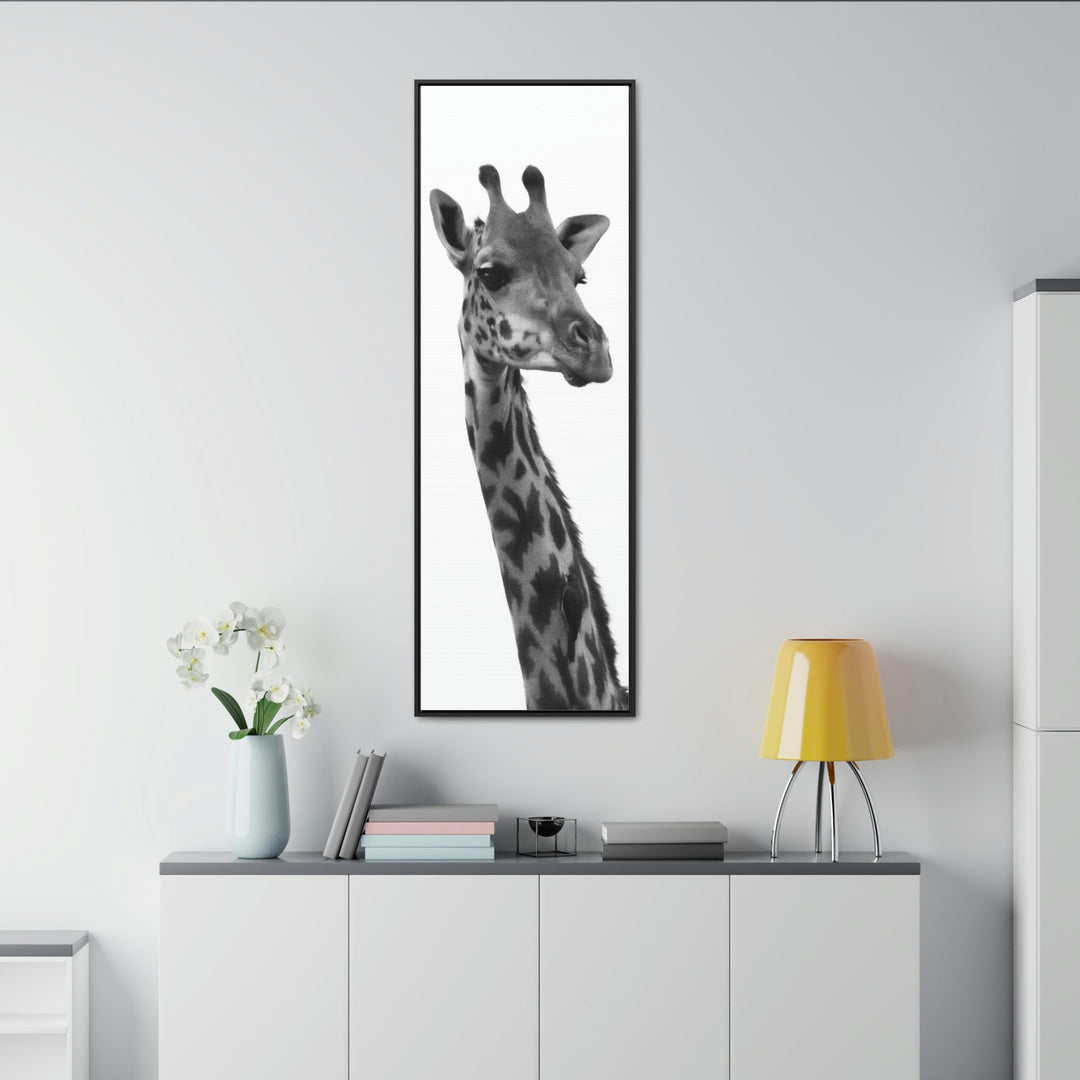 Giraffe Portrait in Black and White - Canvas With Frame - Visiting This World