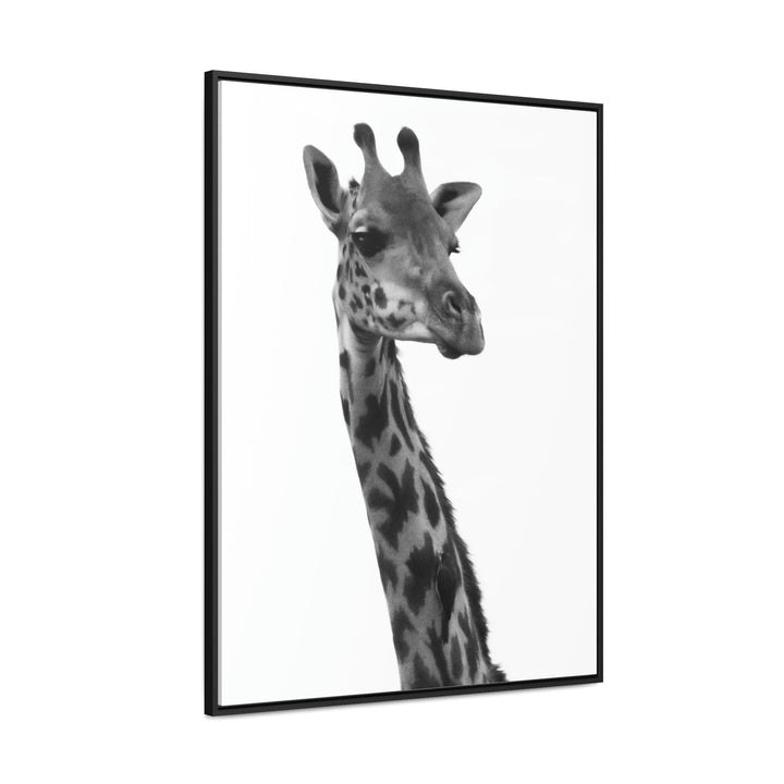 Giraffe Portrait in Black and White - Canvas With Frame - Visiting This World