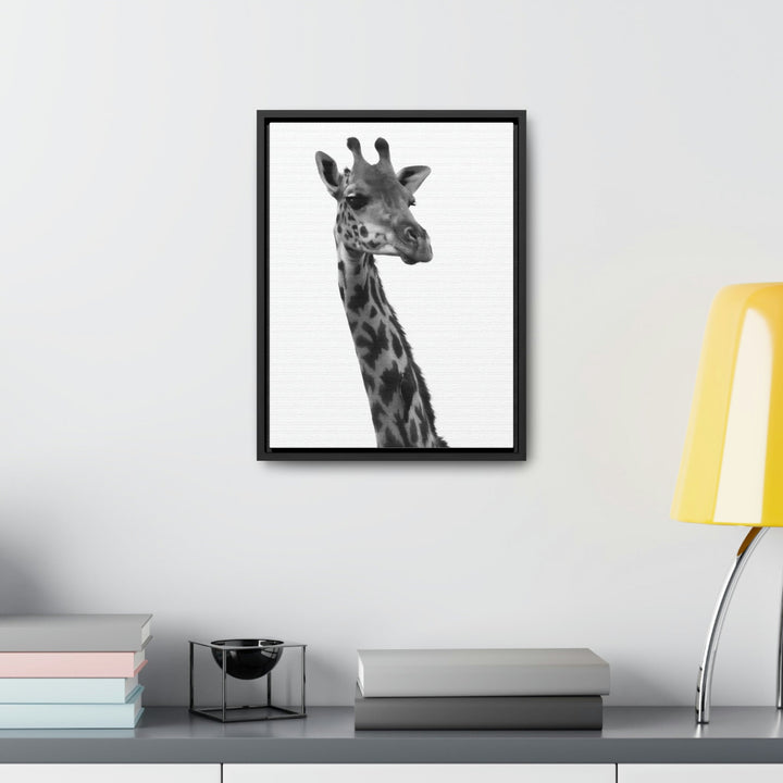 Giraffe Portrait in Black and White - Canvas With Frame - Visiting This World