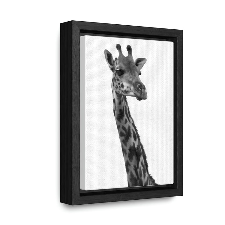 Giraffe Portrait in Black and White - Canvas With Frame - Visiting This World