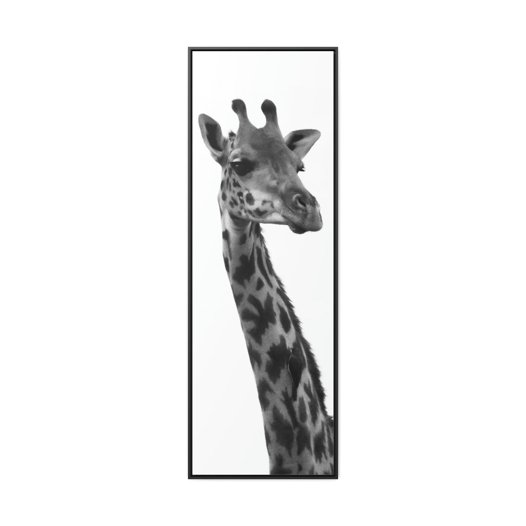 Giraffe Portrait in Black and White - Canvas With Frame - Visiting This World