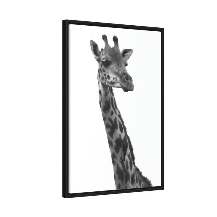 Giraffe Portrait in Black and White - Canvas With Frame - Visiting This World