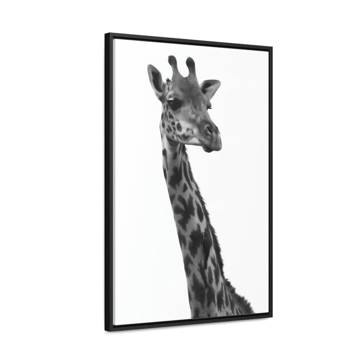 Giraffe Portrait in Black and White - Canvas With Frame - Visiting This World