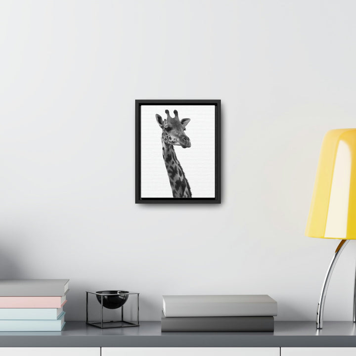 Giraffe Portrait in Black and White - Canvas With Frame - Visiting This World