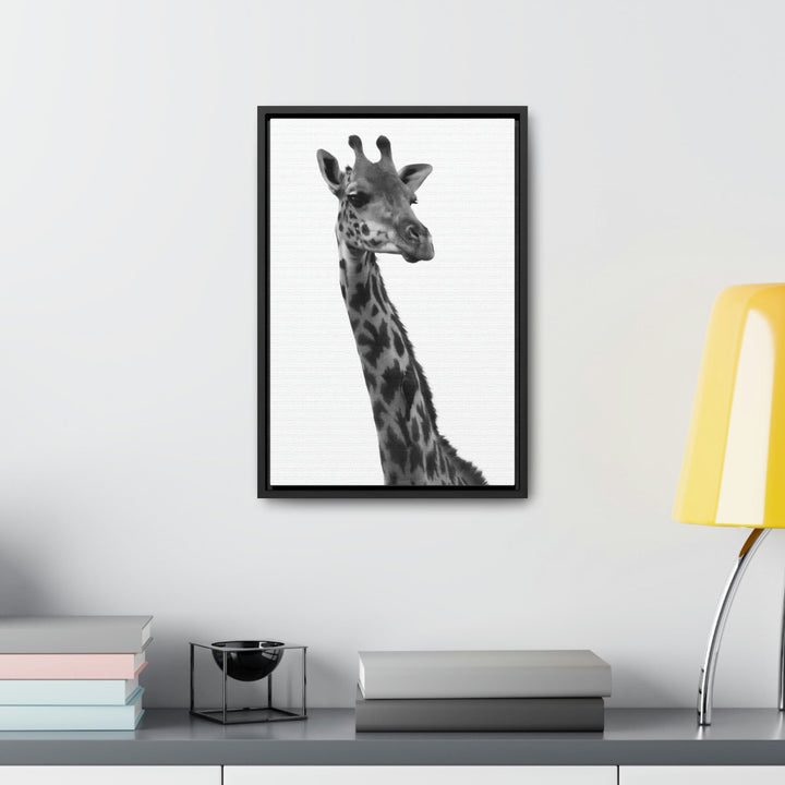 Giraffe Portrait in Black and White - Canvas With Frame - Visiting This World