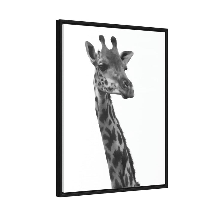 Giraffe Portrait in Black and White - Canvas With Frame - Visiting This World