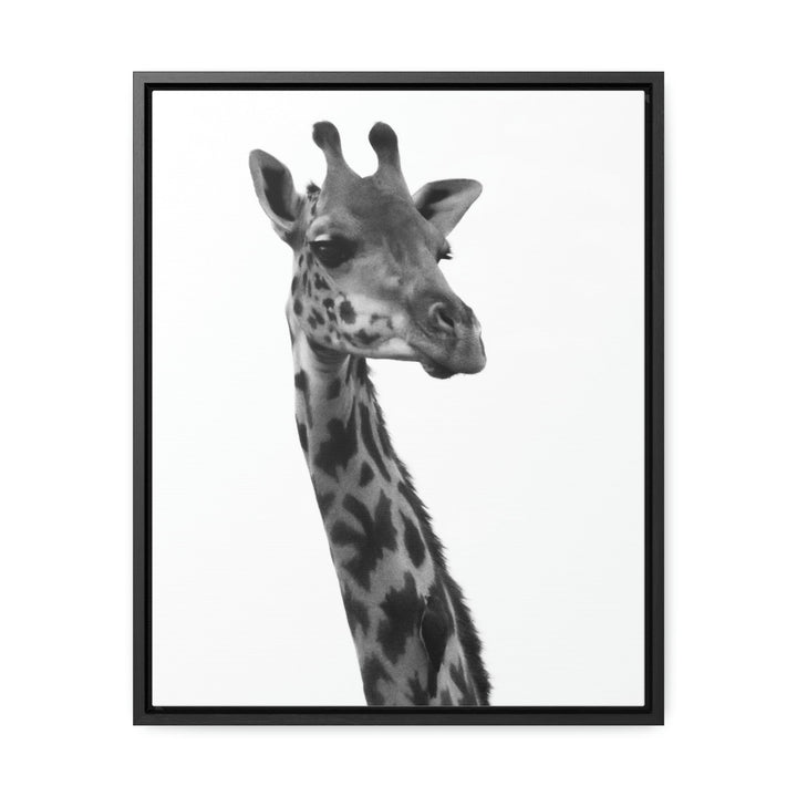 Giraffe Portrait in Black and White - Canvas With Frame - Visiting This World