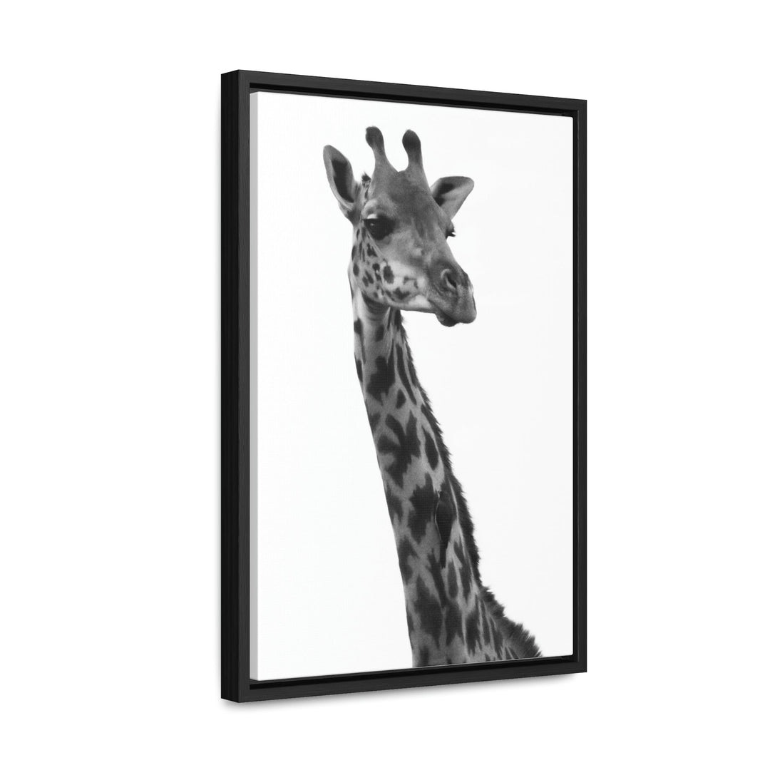 Giraffe Portrait in Black and White - Canvas With Frame - Visiting This World