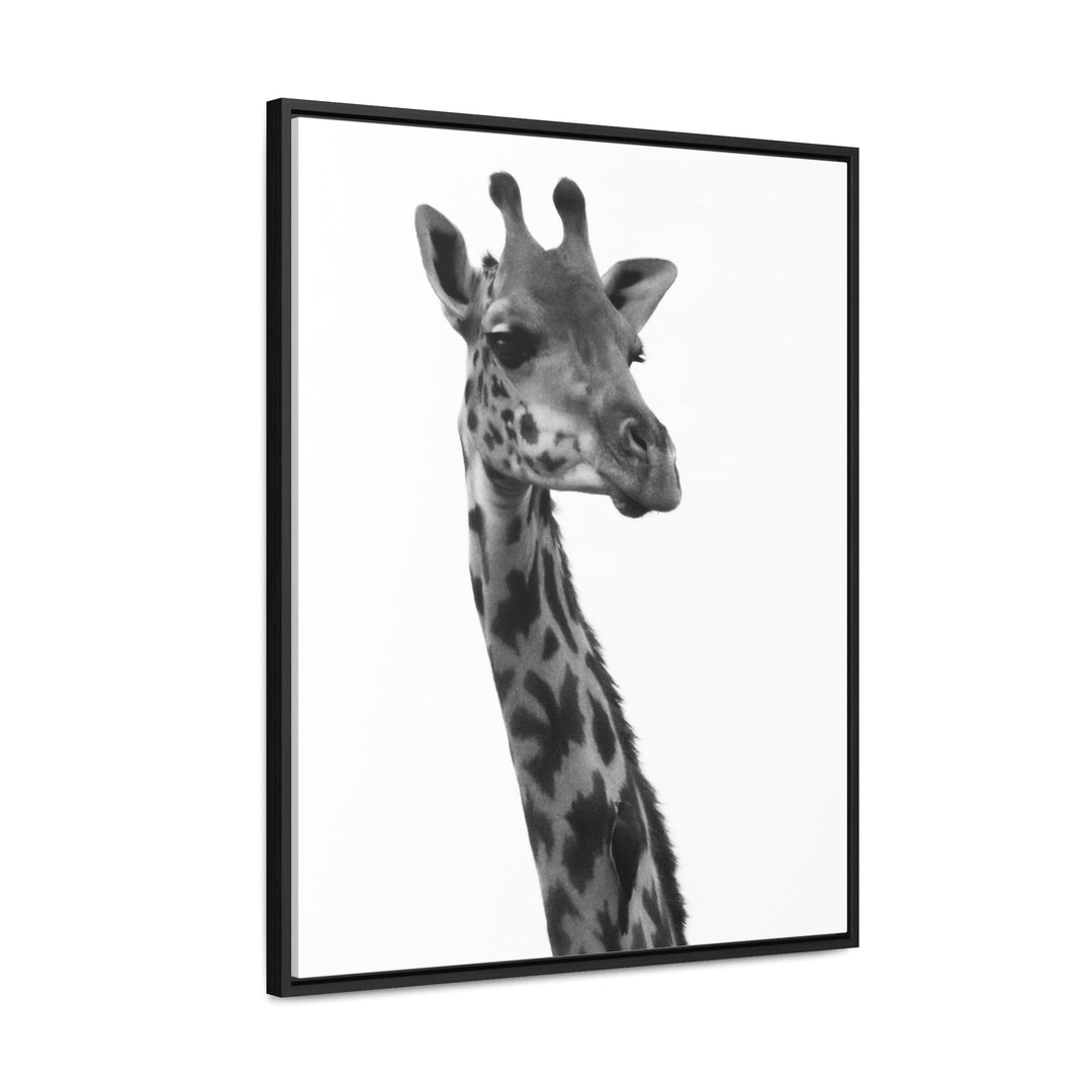 Giraffe Portrait in Black and White - Canvas With Frame - Visiting This World