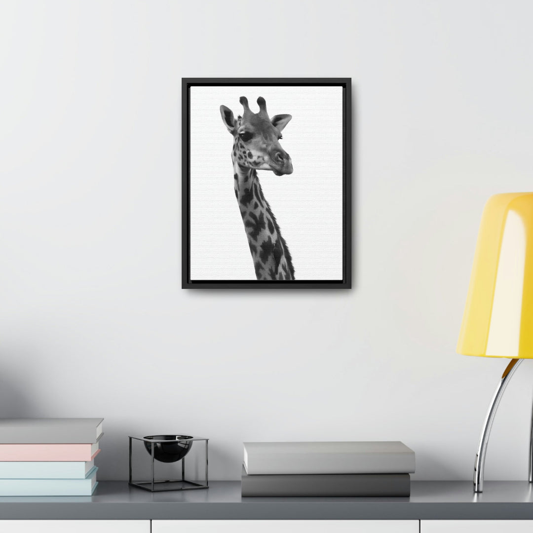 Giraffe Portrait in Black and White - Canvas With Frame - Visiting This World